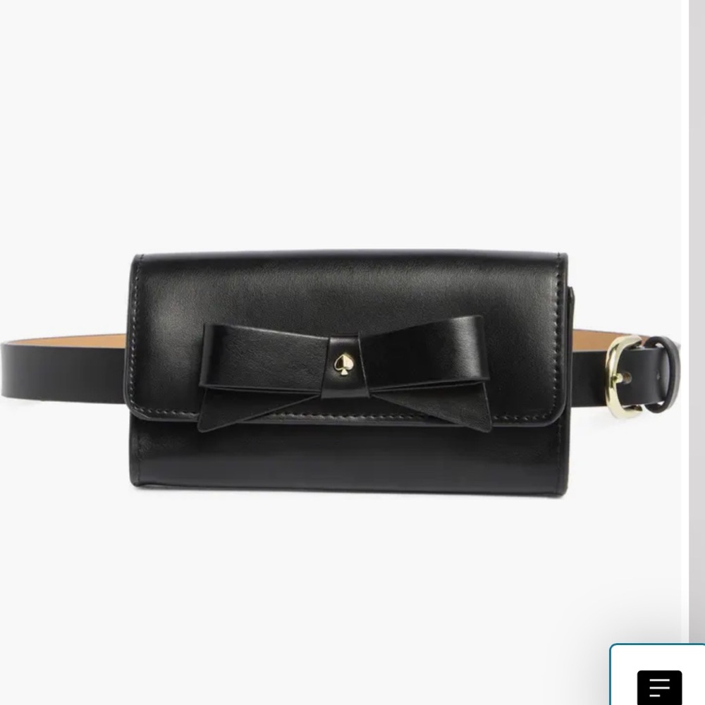 NEW (in box) Kate spade black bow belt bag. Size L/XL